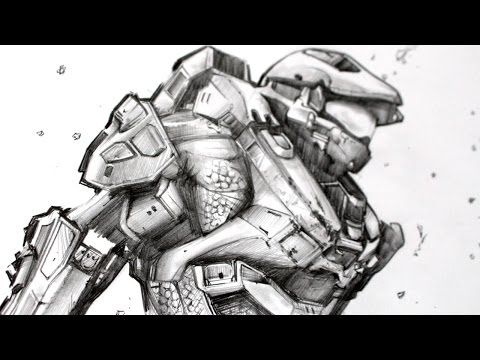 Drawing Halo 5 - Master Chief - Graphite