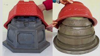 02 Great Ideas For Your Garden  - Casting Cement Pots From Plastic Molds