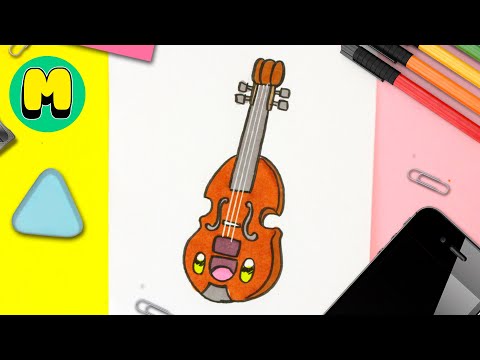 Cómo Dibujar un Violín Kawaii – Tutorial Paso a Paso Estilo Cute 🎨✨