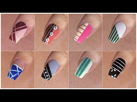 Top 8 Easy nail art designs with striping tape || Nail art for beginners 2025