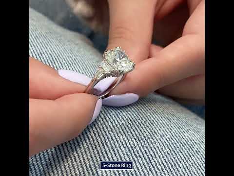3.2 carat Lab Grown Cushion Diamond Five-Stone Ring