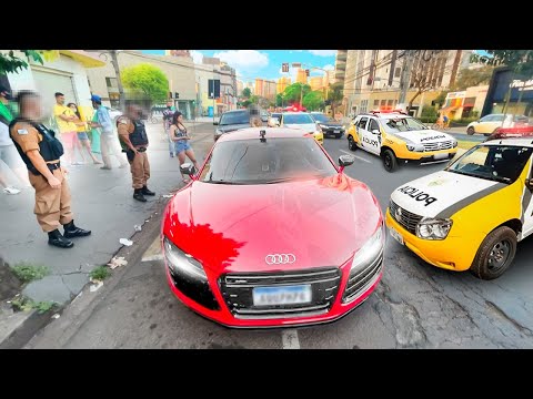 POLÍCIA ME PEGOU DE AUDI R8 DEU RUIM