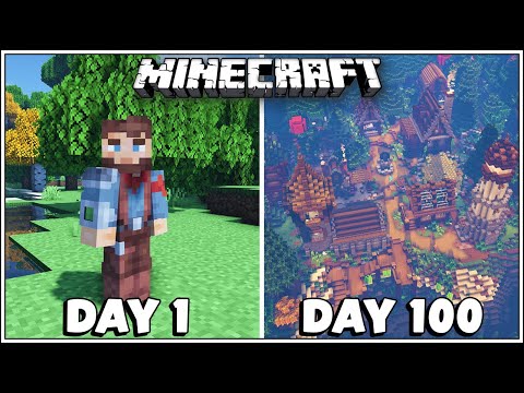 I Played 100 Days in Minecraft and Built a lot of Cool Stuff!!!