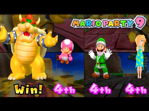 Mario Party 9 Step It Up - Bowser vs Toadette vs Luigi vs Rosalina #MarioGame (Master Difficulty)