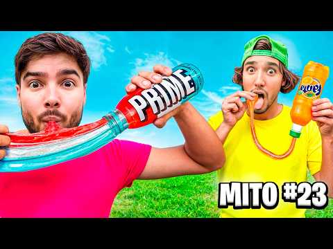 CAZANDO 24 MITOS de COMIDA con 24 YOUTUBERS !!