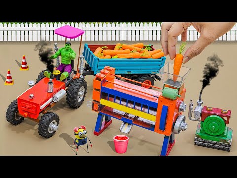 DIY tractor making mini fruit press science project