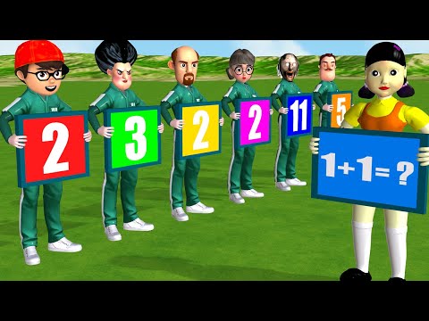 Scary Teacher 3D vs Squid Game Become Math Genius 1 + 1 = ? Calculation Level Max 6 Times Challenge