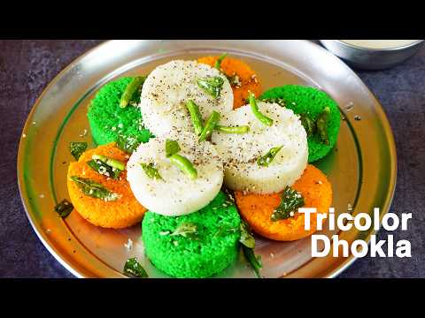 Tricolor Food Recipe | ग्लास में बनाए Tricolour Dhokla | Republic Day Special