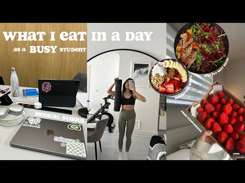 What I EAT In A Day ✨busy student edition, studying for finals, quick and easy meals +