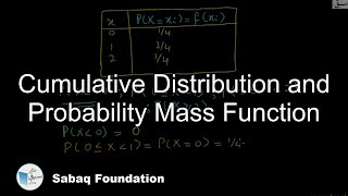 Cummulative Distribution and Probability Mass Function