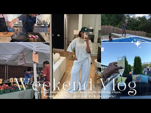 swim classes REALLY working VLOG || date night cooking class, farmer’s market, pool day, shopping!