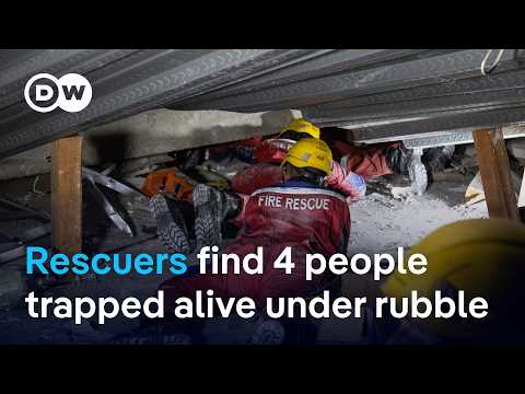 YouTube video thumbnail: Rescuers Race to Free 4 People Still Alive Under Rubble of Collapsed School in Indonesia