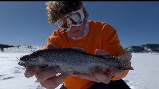 Panguitch lake ice fishing(He Caught the Moon!)