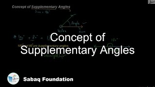Concept of Supplementary Angles