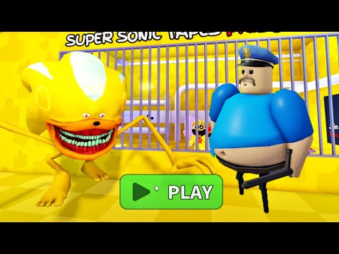 SUPER SONIC TAPES BARRY'S PRISON RUN! SCARY OBBY ALL JUMPSCARE #roblox #obby