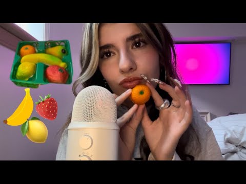 [ASMR] EATING MARZIPAN FRUITS 🍌 🍓🍋🥭🍊
