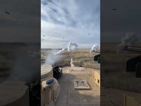 Abrams Using the M250 Smoke Launcher in Training