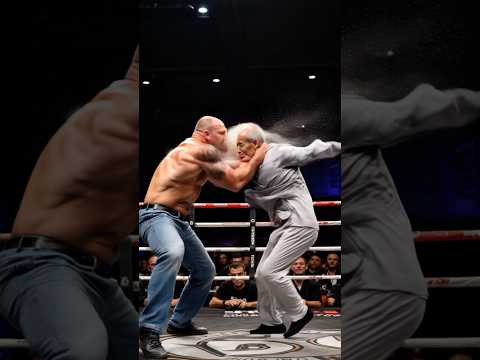 Shocking! An 80-year-old man kicked over a 200-pound strong man with one foot #kungfu #fight #ai