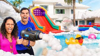 A PRIMEIRA POOL PARTY INSANA NA NOVA MANSÃO! - MUITO ÉPICO