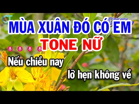 Karaoke Mùa Xuân Đó Có Em Tone Nữ ( Am ) Nhạc Tết Mới Nhất || Karaoke Đồng Sen