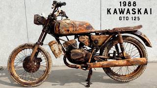 Full Restoration Documentary - 1988 Rotten Kawasaki GTO 125 motorcycle