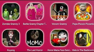 Zoombie Granny 3, Barbie Granny 2, Venom Granny, Roblox, Papa Pizza's Pizzeria, The Last Horror