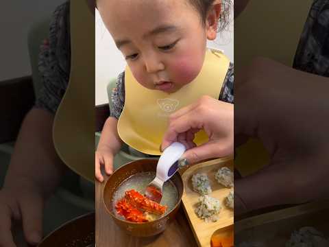 はじめてのカニ🦀とあぴー1才9ヶ月👶🏻 #3年前