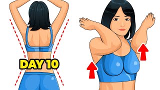 10 Day Slim Back + Lift Bust Challenge - BEST 5 MINUTE WORKOUT FOR SAGGING BREASTS