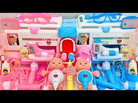 37 minutes Satisfying with Unboxing 4 Sets Pink and Blue Doctor Playset ASMR