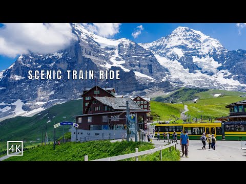 Kleine Scheidegg to Grindelwald 🇨🇭 The Most Scenic Train Ride in Switzerland 4K 60p