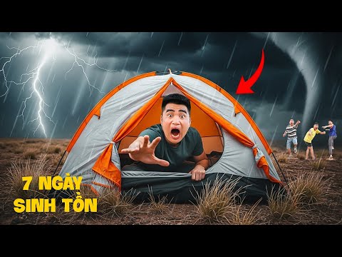Gấu Đỏ TV - 7 Ngày Sinh Tồn Trời Mưa Rất To Bay Hết Lều Không Đồ Ăn, Nước Uống Tập Cuối