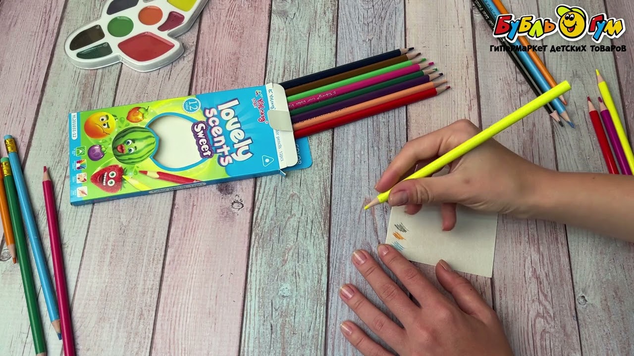 Карандаши JUNGER цветные 12цв в ассортименте - видео