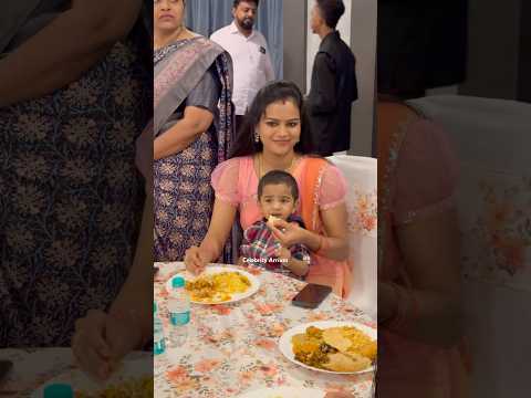 సోనియా సీమంతం ఫంక్షన్ లో భోజనం చేస్తున్న Serial Actress Maheshwari in Soniya function