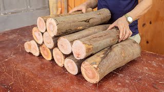 Turn Discarded Logs Into Unique Items // Build A Unique 6 Legged Table From Round Tree Trunks