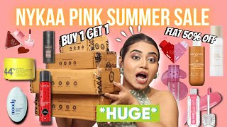 *HUGE* Nykaa Pink 🩷Summer ☀️ Sale Haul 🛍️ Bodycare , Skincare, Makeup and more ✨