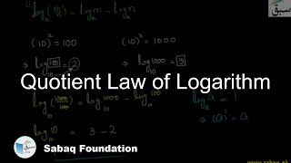 Quotient Law of Logarithm