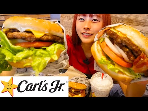 【大食い】でかすぎるハンバーガーCarl's Jr.で爆食い！🍔🍔