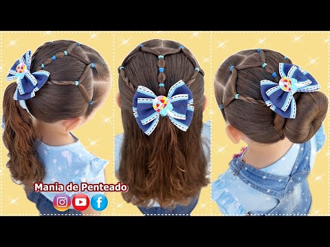 Penteado Fácil para Meninas com Liguinhas | Easy and Fast Hairstyles with Rubber Band for Girls 🍭🥰
