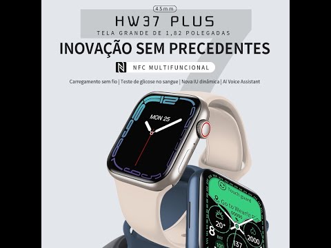 Smartwatch HW37 Plus Serie 7 Assistente Voz NFC Localização