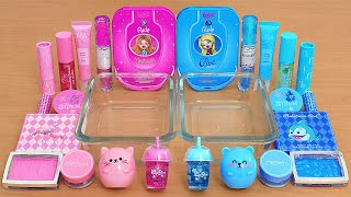 Pink vs Blue - Mixing Makeup Eyeshadow Into Slime ASMR
