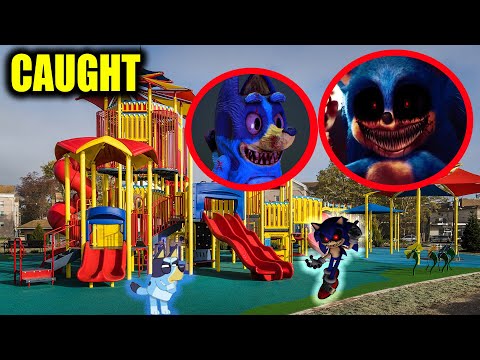 WE CAUGHT CURSED BLUEY & SONIC.EXE AT THE PARK!! WHAT HAPPENS NEXT IS SCARY!