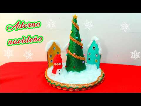 Adorno Navideño con cartón reciclado