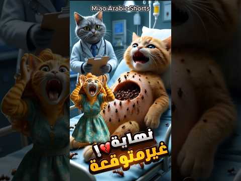 القط كريم🐱 بيصرخ: "الحقوني! النمل بياكل في بطني! 😱 النهاية كانت غير متوقعة! 😿💔#shorts #cats #ai