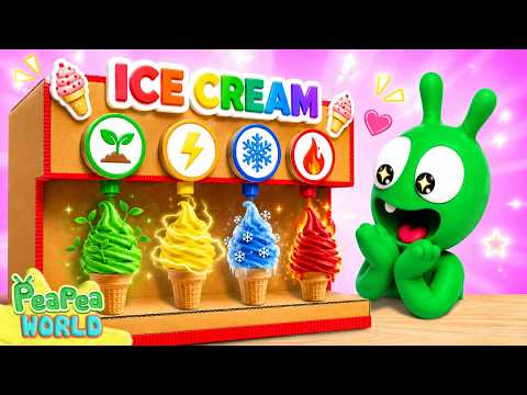 Pea Pea Plays with Magical Elemental Ice Cream Machine ๐ฆ๐ Funny Kids Cartoon