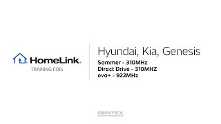 Hyundai, Kia, & Genesis HomeLink Training - Sommer, Direct Drive, evo+ Garage Doors video poster