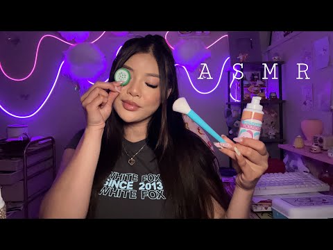 ASMR | Plastic Pampering🧴💄✂️ (skincare, makeup,  haircut, layered sounds)