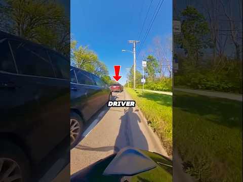 Biker Teaches Driver a Lesson for Blocking the Lane