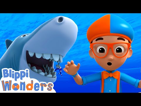 Sharks' Teeth! | Blippi Wonders! | Kids Cartoons | Party Playtime!
