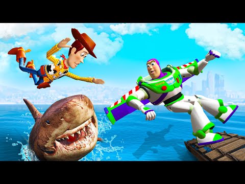 GTA 5 Toy Story Team Ragdolls and Funny Jumps [Buzz, Woodie, Jessie] #22