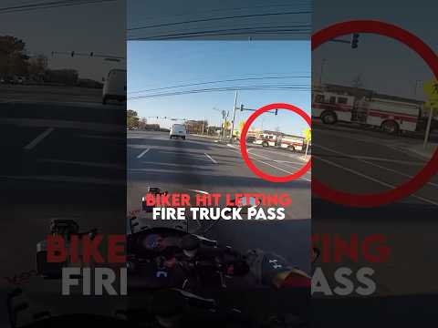 Biker Gets REAR-ENDED By Fire Truck!